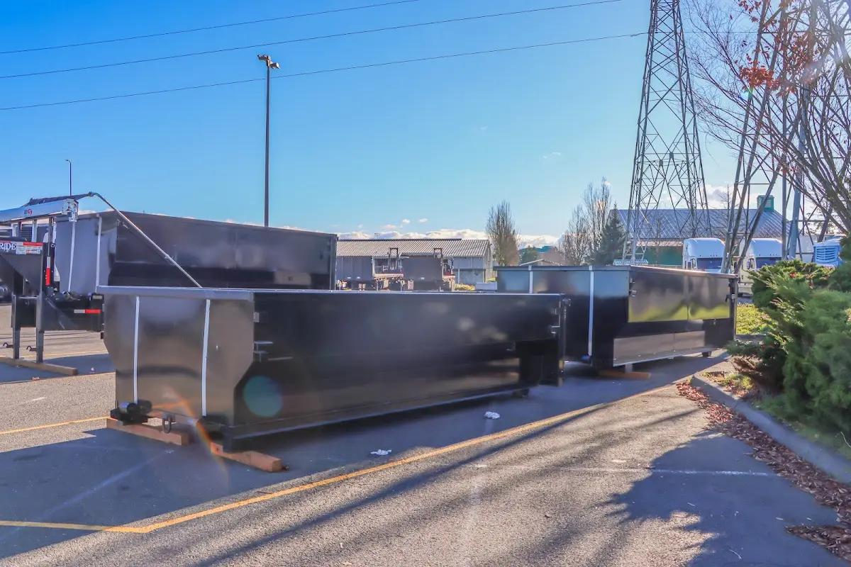 Roll-off dumpster ready for waste disposal at job site for Construction Dumpster Rental in Clarksburg
